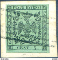 Modena. Aquila Estense Coronata, Tipo Modificato. 5 C. 1852. Frammento. - Unclassified