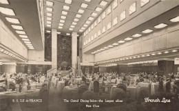TRANSPORTS - S.S. Ile De France - The Grand Dining Salon - The Largest Afloat - First Class - Carte Postale Ancienne - Autres & Non Classés