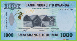 Voyo RWANDA 1000 Francs 2019 P39b B142a CA UNC - Rwanda