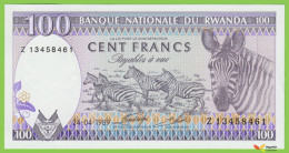 Voyo RWANDA 100 Francs 1989 P19 B119a Z UNC - Republik Kongo (Kongo-Brazzaville)