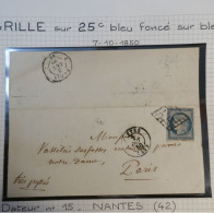 DK3 FRANCE  BELLE LETTRE RARE  7 10. 1850  NANTES A NOTRE DAME  PARIS+ N°4 FONCé + OB. GRILLE +DISPERSION DE COLLECTION+ - 1849-1876: Klassik