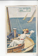 Dreser Künstler Chromokarte Aus Dem Sportleben Segelsport   Serie 10 # 4  Ca 1910 - Tee & Kaffee