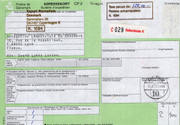 Danimarca (1993) - Bollettino Pacchi Per La Francia - Cartas & Documentos