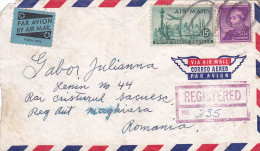 REGISTRED AIR MAIL  STAMPS ON COVERS 1958 UNITED STATES - Covers & Documents