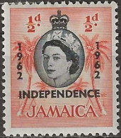 JAMAICA 1962 Independence - 1d - Coconut Palms Overprinted MNH - Jamaica (1962-...)