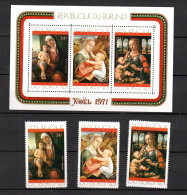 Burundi 1971 Set Art/paintings/christmas Stamps (Michel 801/03 + Block 53) MNH - Ongebruikt