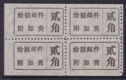 CHINA CHINE CINA GUIZHOU YANHE 565300 ADDED CHARGE LABEL (ACL)  0.20 YUAN X 4 "邮" VARIETY! RARE!!! - Autres & Non Classés