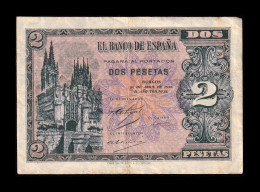 España Spain 2 Pesetas Catedral De Burgos 1938 Pick 109 Serie A Mbc/Ebc Vf/Xf - 1-2 Pesetas