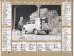 Almanach Du Facteur  2014 - Renault 4 à La Ferme - Citroën 2 CV  AZ - Tamaño Grande : 2001-...