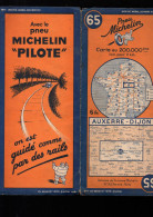 Carte MICHELIN N°65    Code Révisée Auxerre-Dijon  1938   (M6422 /65) - Strassenkarten