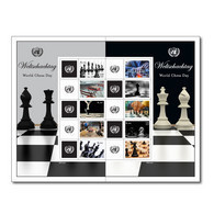 ONU Vienne 2022 - Feuille De Timbres Personnalisés "Weltschachtag" "World Chess Day" "Journée Mondiale Des échecs" ** - Blocchi & Foglietti