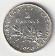 Semeuse 2 Franc Argent 1920 - Silver - - 2 Francs