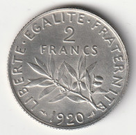 Semeuse 2 Franc Argent 1920 - Silver - - 2 Francs