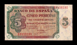 España Spain 5 Pesetas Burgos 1938 Pick 110 Serie E Mbc/Ebc Vf/Xf - 5 Peseten