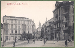 CPA - ESPAGNE - OVIEDO - CALLE DE SAN FRANCISCO - Rue Animée, Hôtel - Asturias (Oviedo)