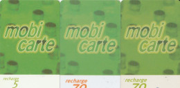 A22 -3 RECHARGES MOBICARTES Pour 1 Euro - Otros & Sin Clasificación