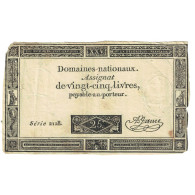 France, 25 Livres, 1793, SERIE 2128, TB+, KM:A71 - Assignate