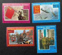 MADAGASCAR 1985 - NEUF**/MNH - Série Complète Mi 982 / 985 - YT 737 / 740 - VICTOIRE CONTRE FASCISME - Madagascar (1960-...)