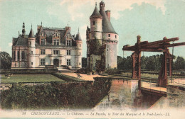 FRANCE - Chenonceaux - Le Château - La Façade, La Tour Des Marques Et Le Pont Levis - LL - Carte Postale Ancienne - Chenonceaux