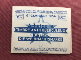 CARNET DE TIMBRES ANTITUBERCULEUX 1934 Complet - Tuberkulose-Serien