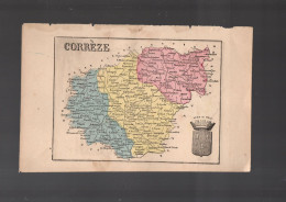 Carte Départementale Couleur  XIXe ..  Recto; CORSE   Verso CORREZE    (M6423  C) - Cartes Géographiques