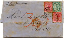 NOUVELLE ZELANDE - LETTRE DE WELLINGTON POUR BORDEAUX, 1878 - Briefe U. Dokumente