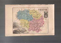 Carte Départementale Couleur  XIXe ..  Recto; DORDOGNE   Verso CREUSE     (M6423 E) - Cartes Géographiques