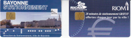 Lot De 2 Cartes De Stationnement De BAYONNE Et RIOM - PIAF Parking Cards