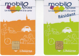 Lot De 2 Cartes De Stationnement De LIBOURNE - Parkkarten