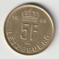 LUXEMBOURG 1989: 5 Francs, KM 65 - Luxemburgo