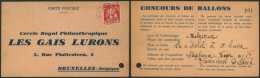 Cérès - 25ctm Sur CP Imprimée "Concours De Ballons" + Obl Simple Cercle Dilbeek (1933) > Bruxelles. - Landelijks Post