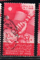 UAR EGYPT EGITTO 1958 ESTABLISHMENT OF REPUBLIC OF IRAQ 10m USED USATO OBLITERE' - Oblitérés