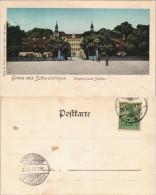 Ansichtskarte Schwetzingen Schloß - Eingang 1901 Goldrand - Schwetzingen