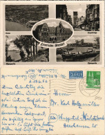 Ansichtskarte Wiesdorf-Leverkusen MB Bayer Luftbild, Straßen, Hafen 1951 - Leverkusen