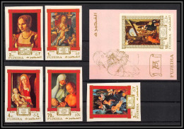 520a Fujeira MNH ** N° 662 / 666 B + Bloc 50 B Albrecht Dürer Non Dentelé (Imperf) Tableau (tableaux Painting) - Religione