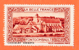 13018 ● FONTGOMBAULT 36-Indre Pub Chocolat KWATTA Vignette Collection BELLE FRANCE HELIO-VAUGIRARD Erinnophilie - Tourisme (Vignettes)