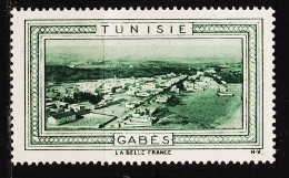 13002 / ⭐ ◉ GABES TUNISIE Vignette De Collection LA BELLE FRANCE 1925s H-V Helio VAUGIRARD PARIS Erinnophilie - Tourisme (Vignettes)