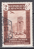 Spain 1936 Single Stamp Issued As An Airmail The 40th Anniversary Of The Madrid Press Association In Fine Used - Other & Unclassified