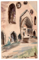 L'Eglise. Carte Aquarellée - Valreas