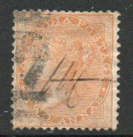 India 1865 2 Annas Orange, Wmk. Elephant Head, Perf. 14, Used, SG 62 (E) - 1854 Compagnie Des Indes