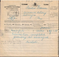 BELGIQUE      Télégramme  1922   Solvay   Avec étiquette De Fermeture - Telegrammen