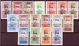 Togo 1916 Y.T.84/100 */MH VF/F - Nuevos