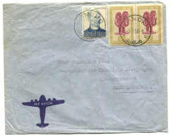 Congo Manono Oblit. Keach 8A2 Sur C.O.B. 275 + 290 (paire) Sur Lettre Vers Elsene-Bruxelles Le 23/03/1950 - Storia Postale
