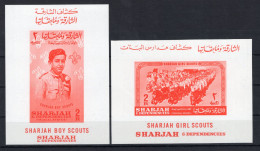 1964 SHARJAH BF7 + BF9 MNH ** Boy Scouts, Girl Scouts - Schardscha