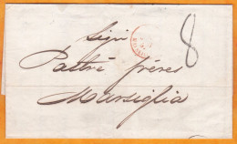 1857 - Lettre Imprimée En Italien De Malta Malte, GB Vers Marseille Marsiglia, France - Cachet à Date D' Entrée - Malta (...-1964)