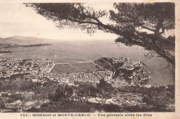 MONACO - Monaco Et Monte Carlo - Vue Générale Entre Les Pins - Carte Postale Ancienne - Monte-Carlo