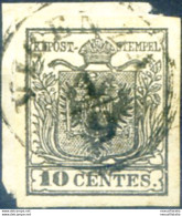 Lombardo Veneto. Stemma, Carta A Mano 10 C. 1850. Usato Su Minimo Frammento. - Non Classificati