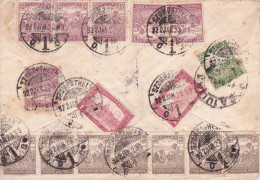 INFLATION ENVELOPE, 16 STAMPS ON ENVELOP HUNGARY ,   USED, 1929, COVERS - Cartas & Documentos