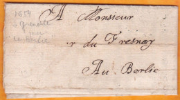 1654 - Lettre De J. Chaumont, "correcteur" à Grenoble à M. Du Fresnay Au Berlic ? Jura ? - Offre De Prêche - Louis XIV - ....-1700: Voorlopers