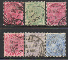 India 1900 Group Of 6 Definitives To 2a6p, Wmk. Star, Used, Between SG 111-8 (E) - 1882-1901 Keizerrijk